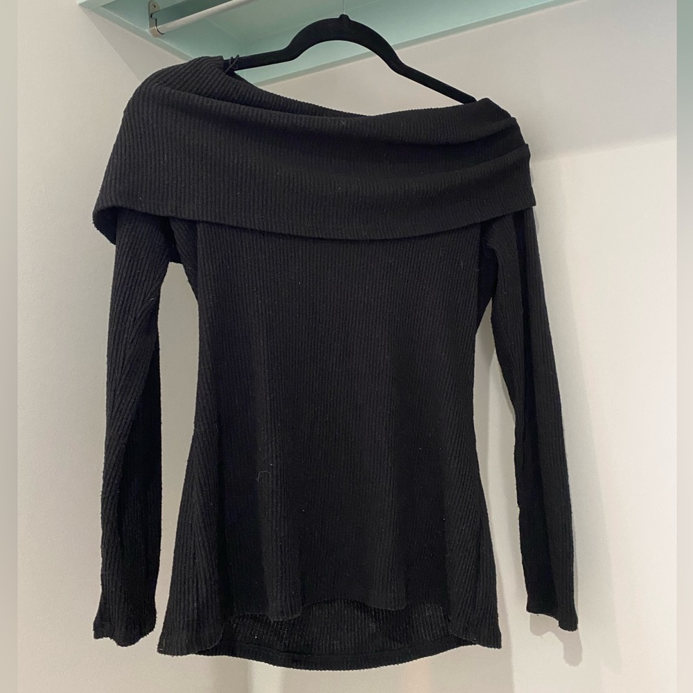 Off the shoulder black sweater